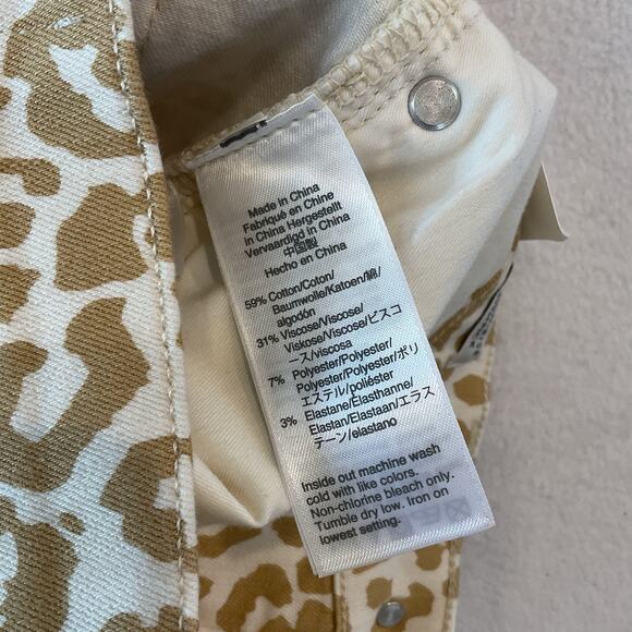 J Crew Jeans Pants Womens Size 28 Leopard Animal 10” High Rise Toothpick NEW - Picture 9 of 16